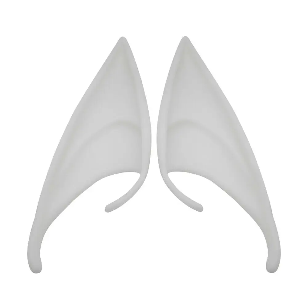 White 10CM 1 пара Хеллоуин латексные эльфийские уши фея пикси Косплей крючок на необычное платье ушные аксессуары Вечерние Маски - Цвет: White 10CM
