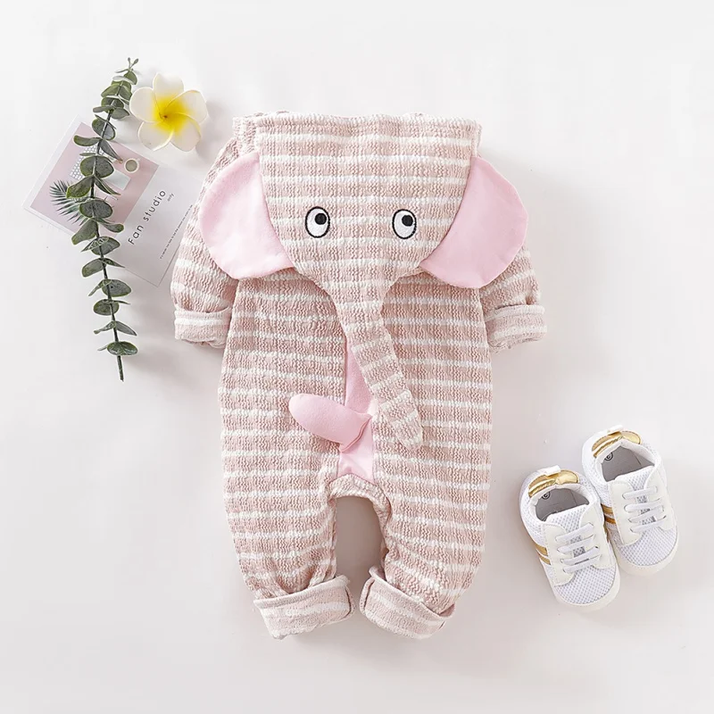 Зимняя детская одежда; фланелевая Одежда для маленьких мальчиков; комбинезон с объемными ушками медведя; теплые комбинезоны для новорожденных