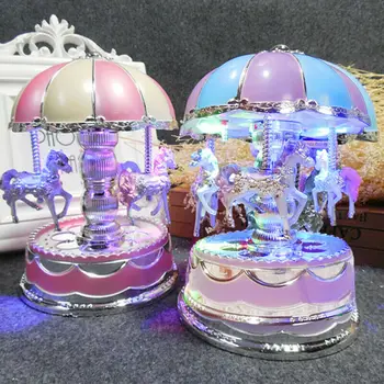 

Imcute Merry-go-round Music Box Toy Child Baby Game Home Decor Carousel Horse Music Box Christmas Wedding Birthday Gift