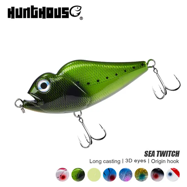 US $5.29 Hunthouse rondu jerkbait fishing lure stickbait sinking 122mm 73g noeby for snappers GT origin hook