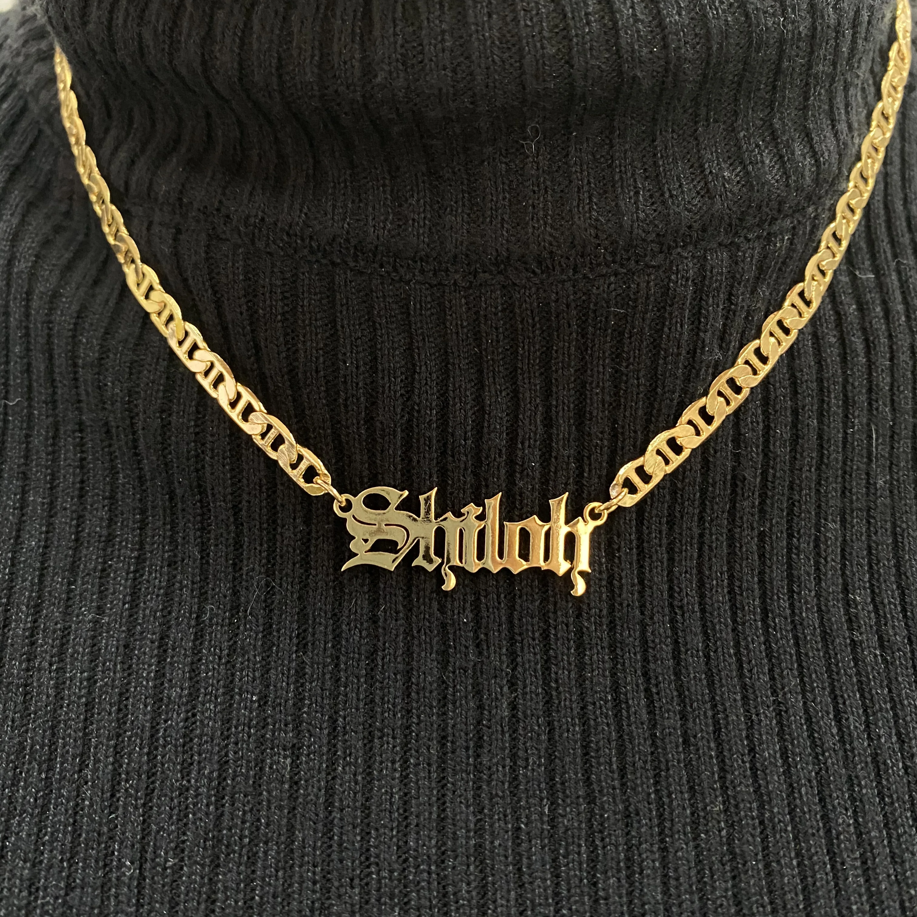 Ожерелье из нержавеющей стали на заказ ожерелье с именем английском языке для