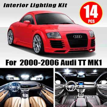

14pc Ultra Bright Interior LED Light Bulbs Canbus Kit For 2000-2006 Audi TT MK1 White Led Map Dome Step License plate light Lamp