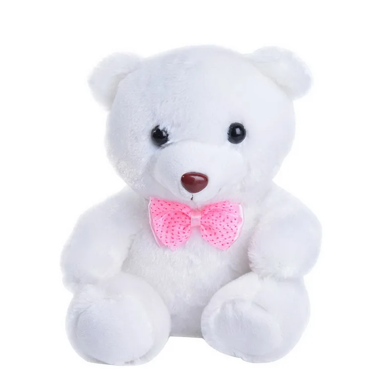 Cute LED Teddy Bear Panda Dark Glowing Stuffed Doll Toy Colorful Flashing Light Toy Gift For Girls Without Battery - Цвет: B 20cm