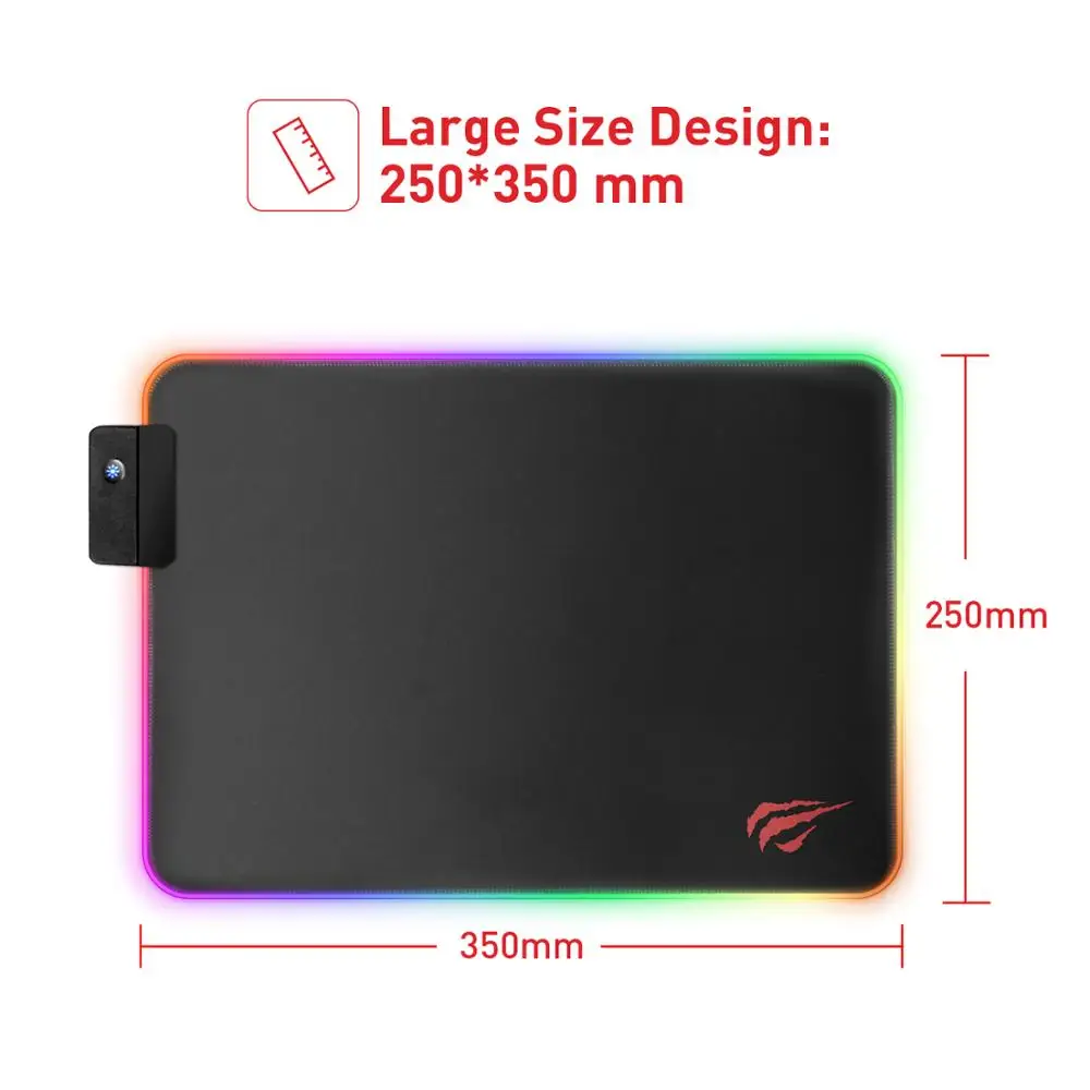 Игровой коврик для мыши HAVIT с RGB подсветкой светодиодный 14 режимов освещения