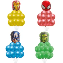 11 шт. Зеленый Халк Мстители воздушные шары Герой Супермен воздушный шар для дня рождения украшения для взрослых Globos игрушки для ванной для маленьких мальчиков
