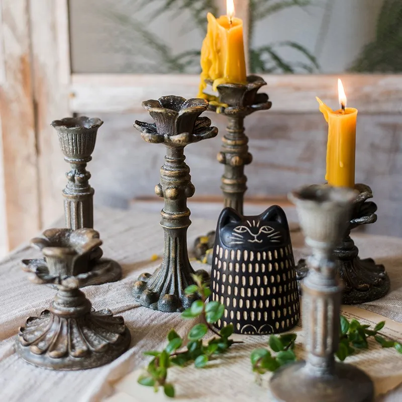 

Classical Resin Candlestick Home Decoration Accessories for Living Room Wedding Banquet Supplies Restaurant Candlestick