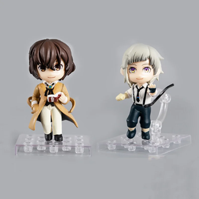 Bungo Stray Dogs Anime Figura Dazai Osamu Nakajima Atsushi PVC Cute Toys Brinquedos Juguetes Model Action Figural 10cm Doll Gift