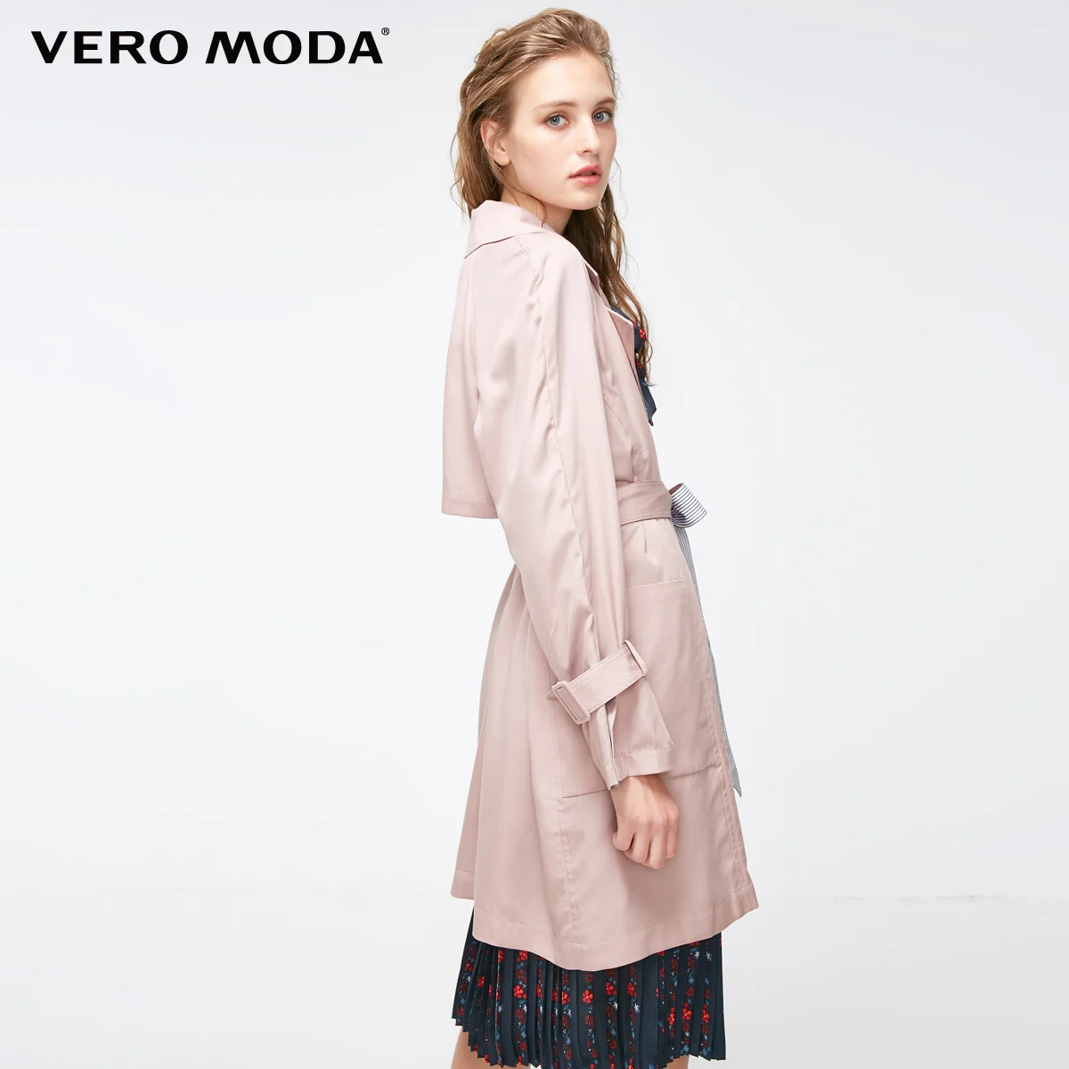 Vero Moda Новое Поступление Женское пальто с отворотом с заниженным плечом чистый ветер Тренч | 318321529