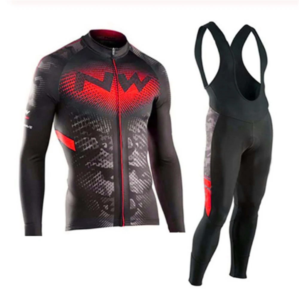 NW Велоспорт Джерси набор с длинным рукавом MTB велосипед одежда Одежда Майо Ropa Ciclismo Гонки на велосипедах велосипедные костюмы весна и осень N6