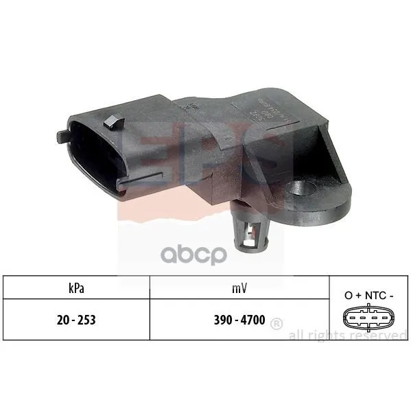 1.993.092_датчик Давления Воздуха! Opel Astra H/Speedster/Zafira 2.0i 00 Eps 1993092 EPS арт. 1993092
