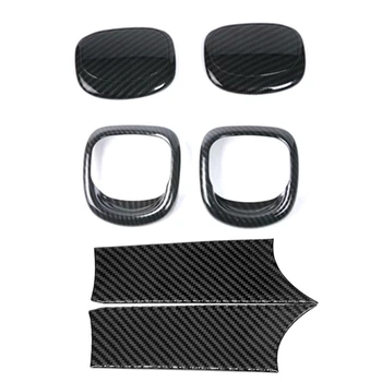 

2 Set Carbon Fiber Car Interior: 1 Set Car Seat Release Handle Cover Trims & 1 Set Car Door Handle Cover Trim Sticker