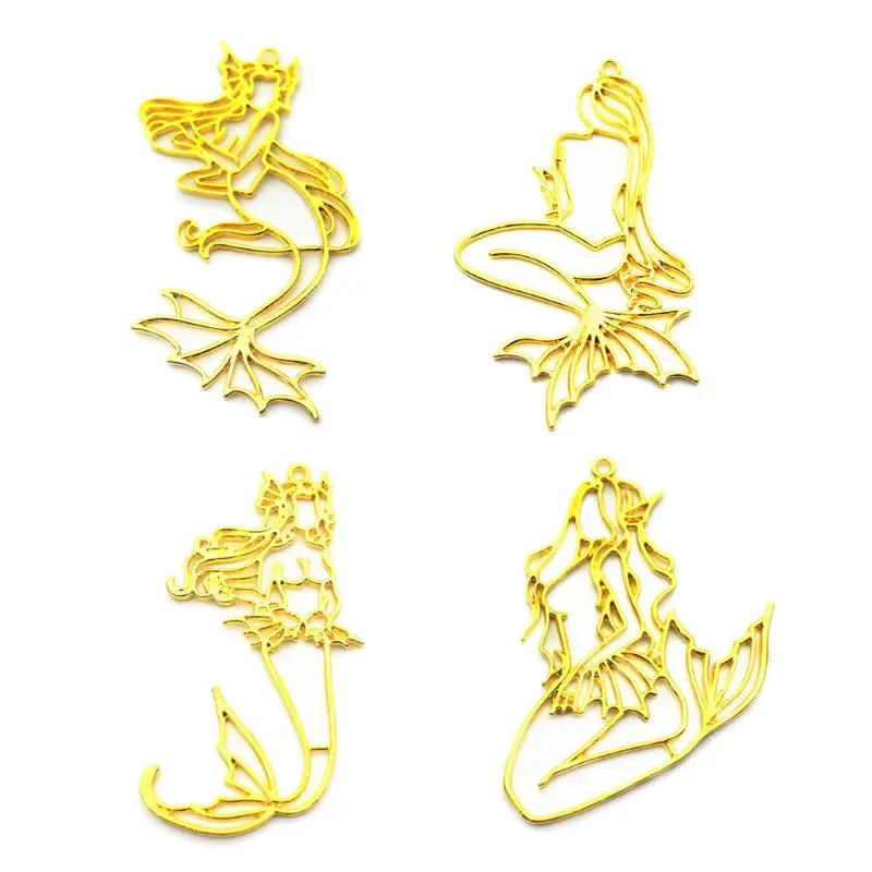 

4Pcs Beauty Fish Blank Frames Pendant Open Bezel Setting UV Epoxy Resin Jewelry Making
