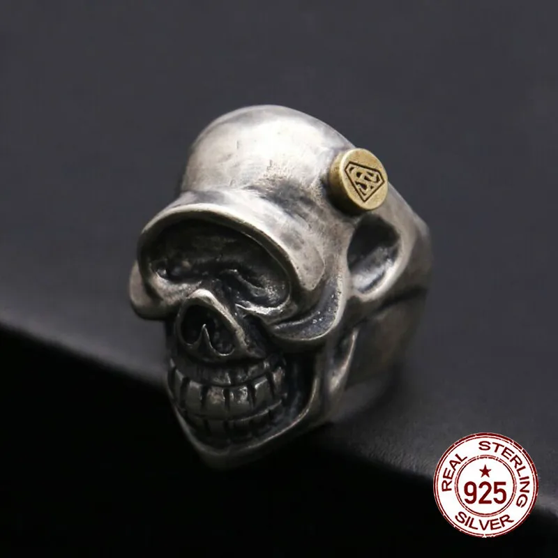 925 sterling silver ring domineering skull styling couple fashion personality retro simple ring to send lover gift hot new