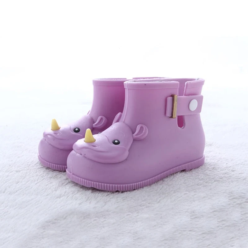 purple 4 цвета; качественные удобные мягкие детские сапоги; мини-резиновые сапоги Melissa Rhino для мальчиков и девочек; прозрачная обувь; короткая водонепроницаемая обувь - Цвет: purple