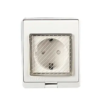 

1pc Universal Waterproof Wall Socket Anti-UV Surface Mount Germany France Outlet X6HC
