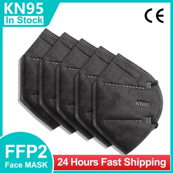 

Black Mask Protection FFP2 KN95 Safety 5 Layer Respirator Anti-dust Pollution Mouth Mask 95%PM2.5 FAST Shipping KN95 mascarillas