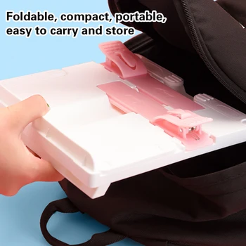 

Kitchen Cookbook Document Holder For Students Book Stand Foldable School Portable Page Paper Clips Reading Rest Adjustable Angle