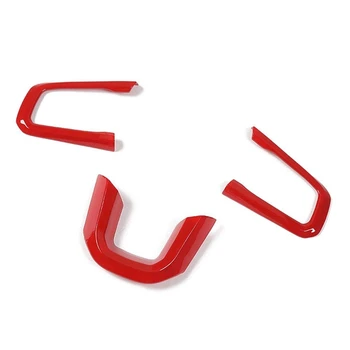 

Steering Wheel Cover for Jeep Wrangler JL 2018-2020, for Jeep Gladiator JT 2020, Red Interior, 3Pack