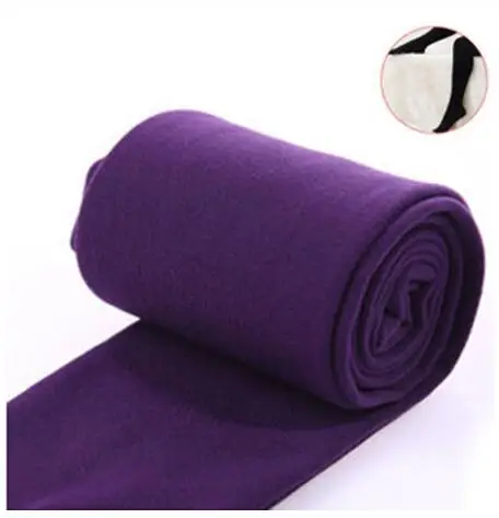 syle3 purple Осень зима женские толстые теплые леггинсы яркие цвета матовый уголь стрейч флис брюки топтать ноги леггинсы - Цвет: syle3 purple