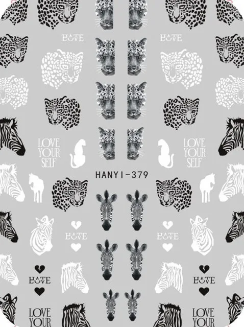 379 Newest HANYI-361 3d nail sticker Japan style nail sticker decal DIY art decoration tools - Цвет: 379