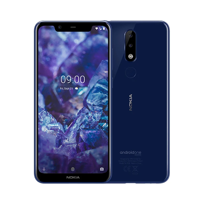 Синий Смартфон Nokia 5,1 Plus с глобальной версией 4G, 3 ГБ ОЗУ, 32 Гб ПЗУ, 5,8 дюйма, HD+ дисплей, 13 МП+ 5 Мп камера, мобильный телефон MTK Helio P60 - Цвет: Синий