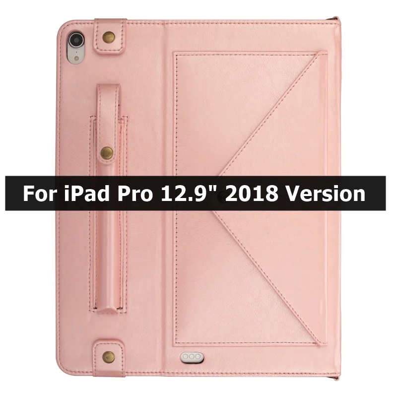 Чехол для iPad Pro 12,9 футляр держатель для карандашей смарт-кожаный Слот для карт сумка на ремне для iPad Pro 12," Чехол - Цвет: Pink B