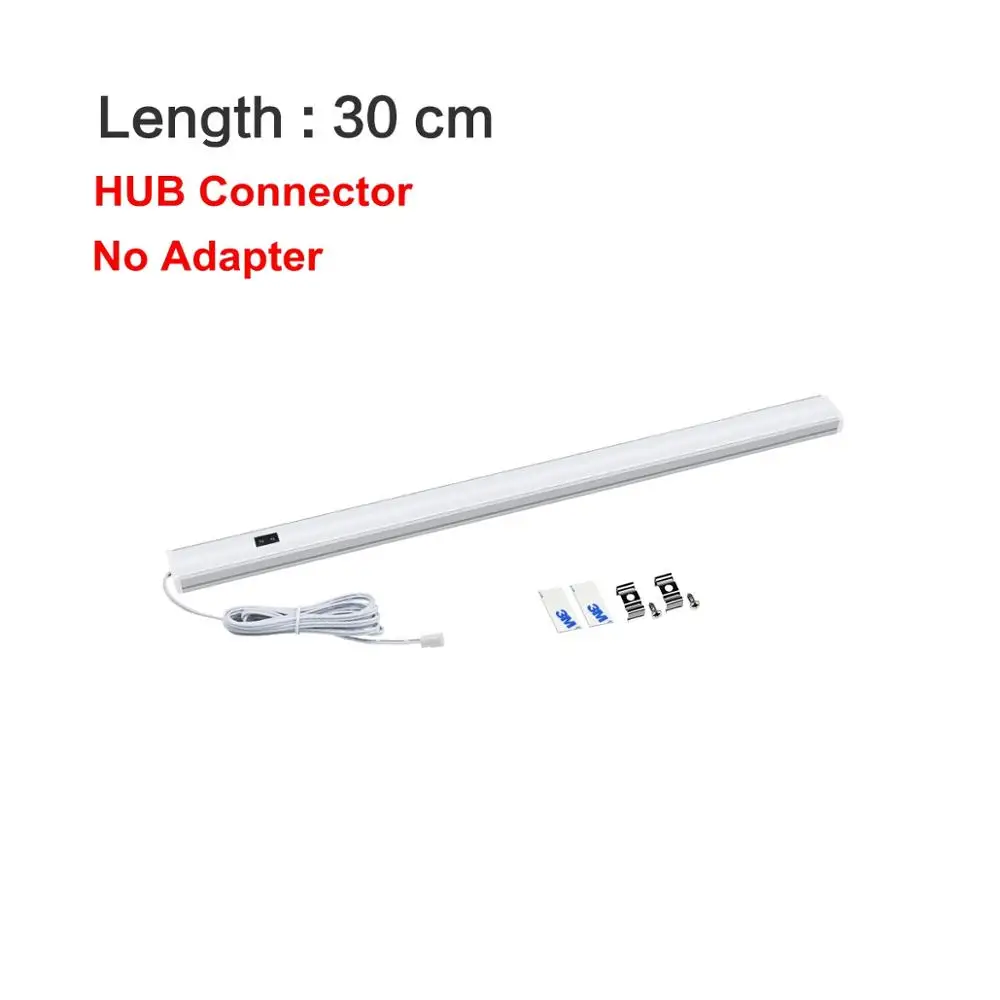 12V стойкая LED полоса света ручной Сенсор Wave выключатель Кухня света 5 Вт 6 Вт 7 Вт светодиодный трубчатая лампа DIY шкаф освещение для гардероба алюминиевые трубы - Испускаемый цвет: 1x30cm Lamp