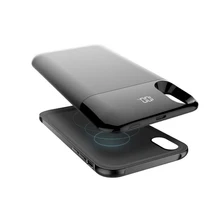 Чехол для мобильного телефона с зарядным аккумулятором для iPhone X XS XR XS Max, Беспроводная зарядка, запасная Внешняя батарея, умный цифровой дисплей