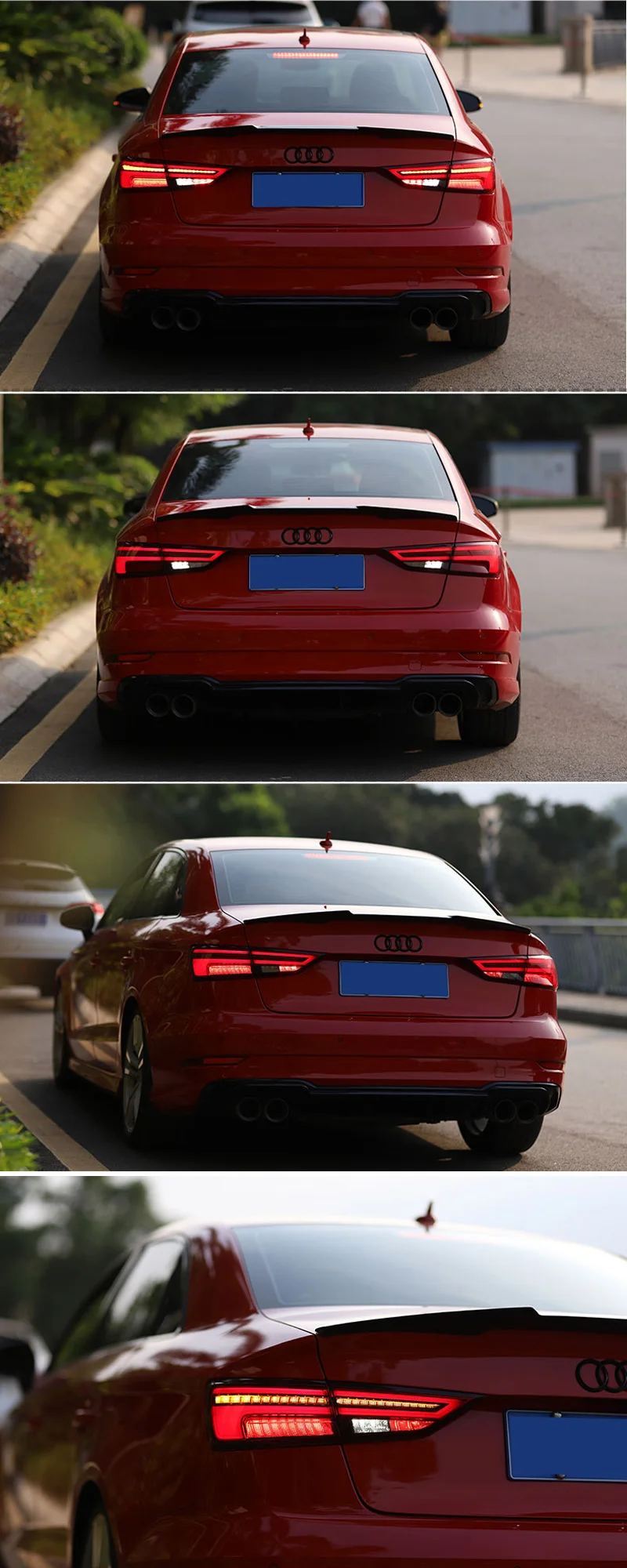 Car LED Tail Light Taillight For Audi A3 Limousine 2013- Rear Fog Lamp+ Brake Lamp+ Reverse+ Dynamic Turn Signal
