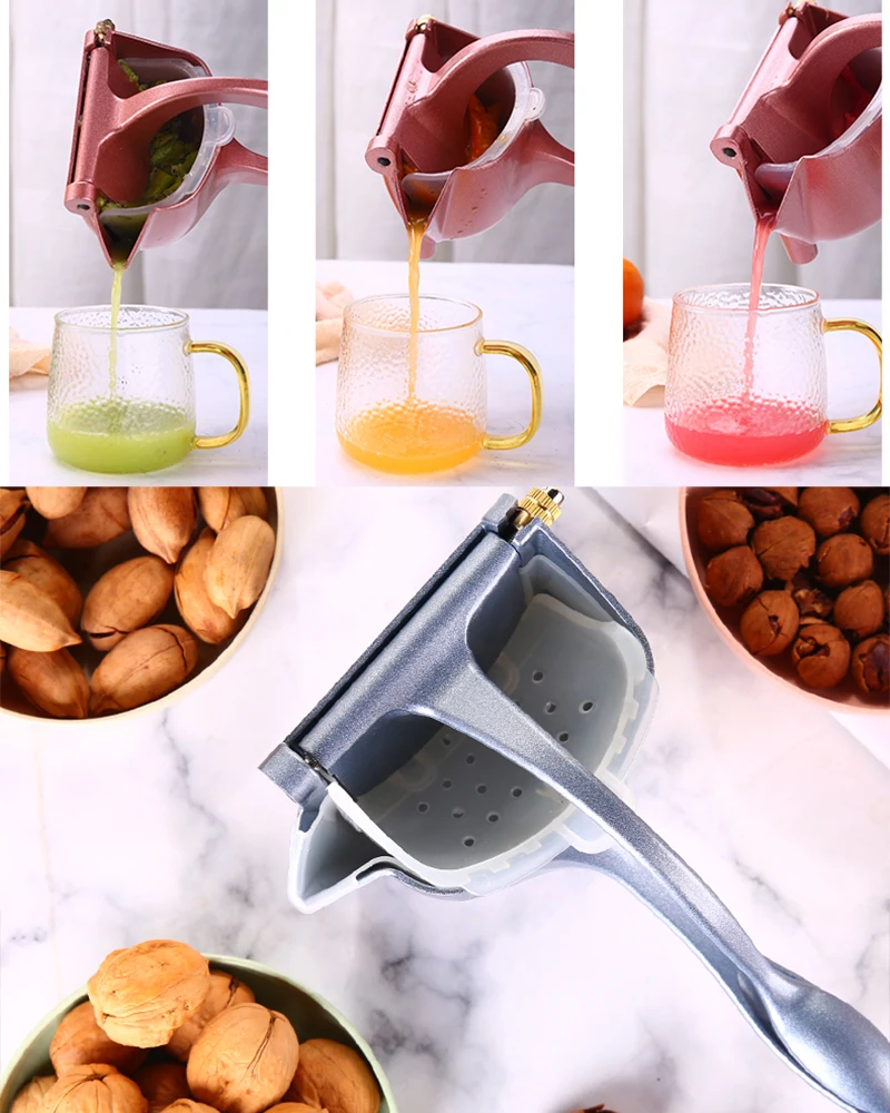 Silver Metal Manual Juicer Fruit Squeezer Juice Squeezer Lemon Orange Juicer Press Household Multifunctional Juicer