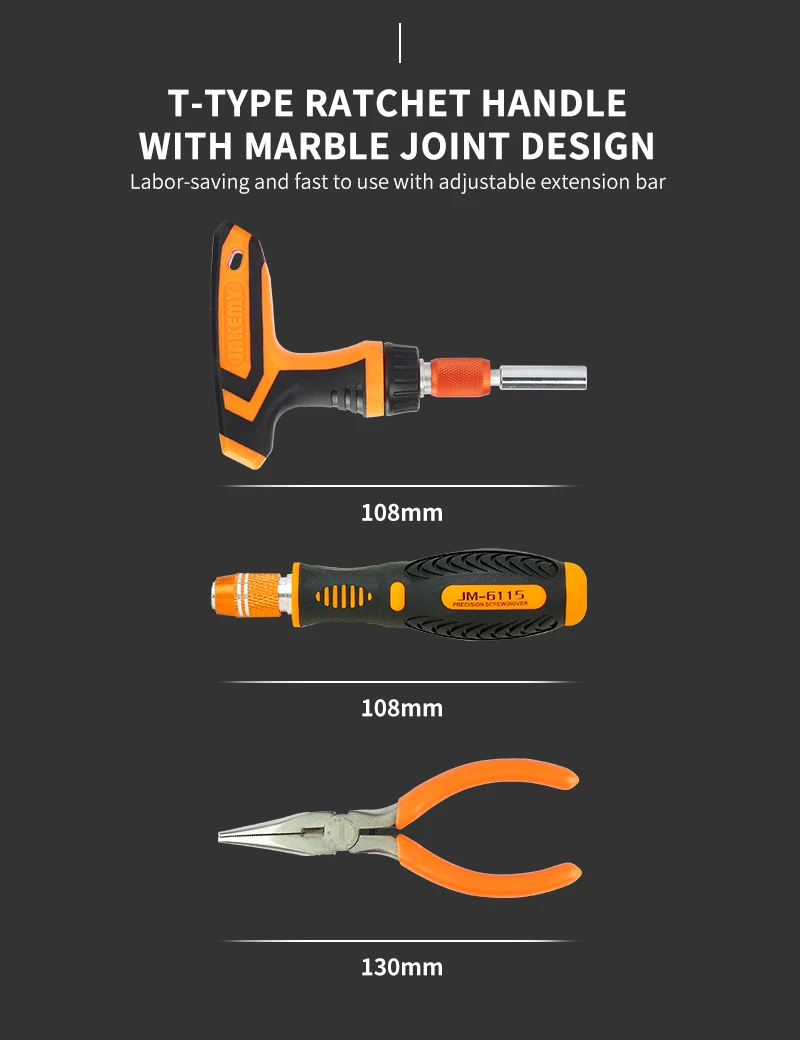 JAKEMY JM-6115 60 в 1 Многофункциональный Высокоточный фиксатор насадки отвертки набор бытовой ремонтный набор инструментов Мобильный телефон компьютер