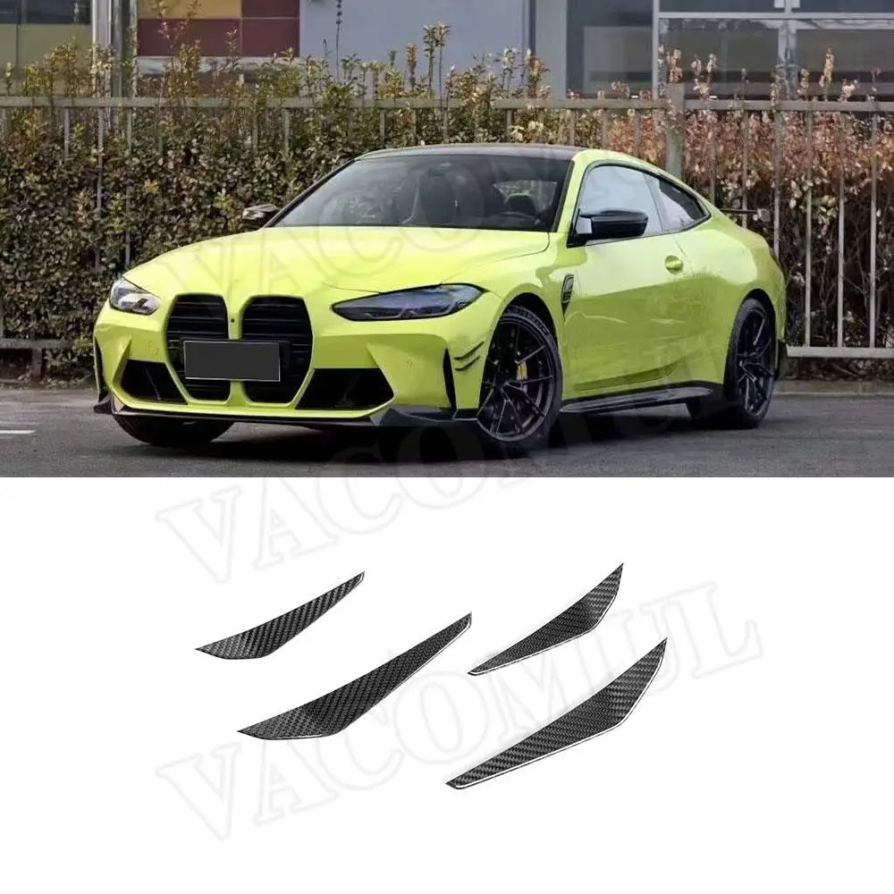 

MP Style Dry Carbon Fiber Front Bumper Side Canards Fin Flaps Trims for BMW 3 Series 4 Series G80 G82 G83 M3 M4 2021 Bumper Trim