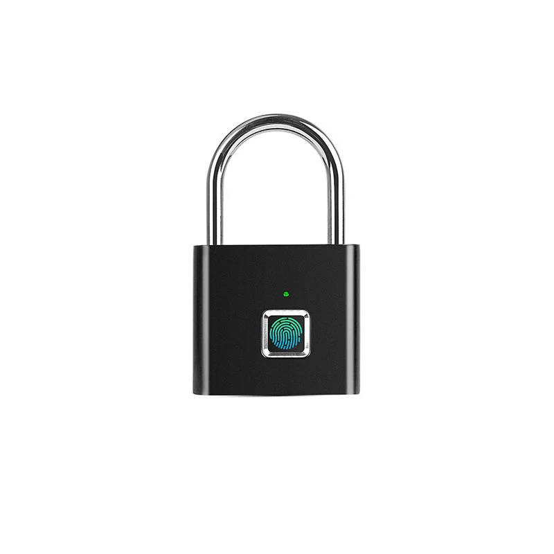 Безопасный БЕСКЛЮЧЕВОЙ USB Перезаряжаемый дверной замок, отпечаток пальца, умный замок, быстрая разблокировка, цинковый сплав, металлический, отпечаток пальца, Умный Замок - Цвет: black