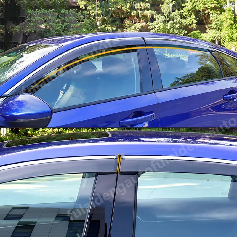 4 шт. для Honda Accord 10th- оконный козырек вентиляционный козырек дождевой дверной предохранитель козырек Аксессуары для стайлинга автомобилей