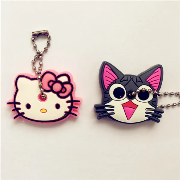4pc Lovely Cartoon Silicone Protective Key Case Cover For Key Control Dust Cover Holder Animation Figures key Pendant Holder