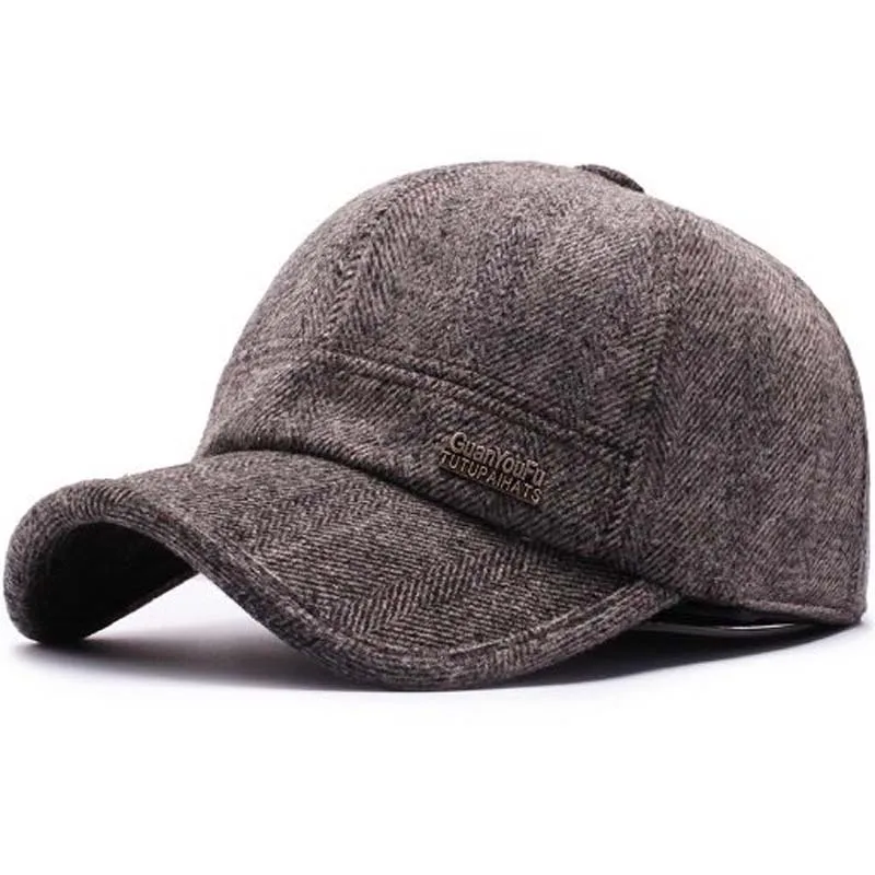XEONGKVI осенне-зимняя шерстяная ткань брендовая бейсбольная Кепка Snapback хлопковая шапка-бомбер для мужчин среднего возраста Кепка с козырьком каскетка
