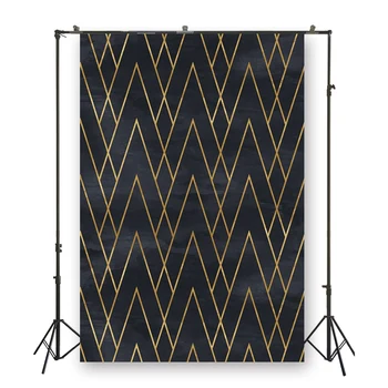 

HUAYI black backdrop golden wave background photography studio photo background art fabric backdrop XT- 6627