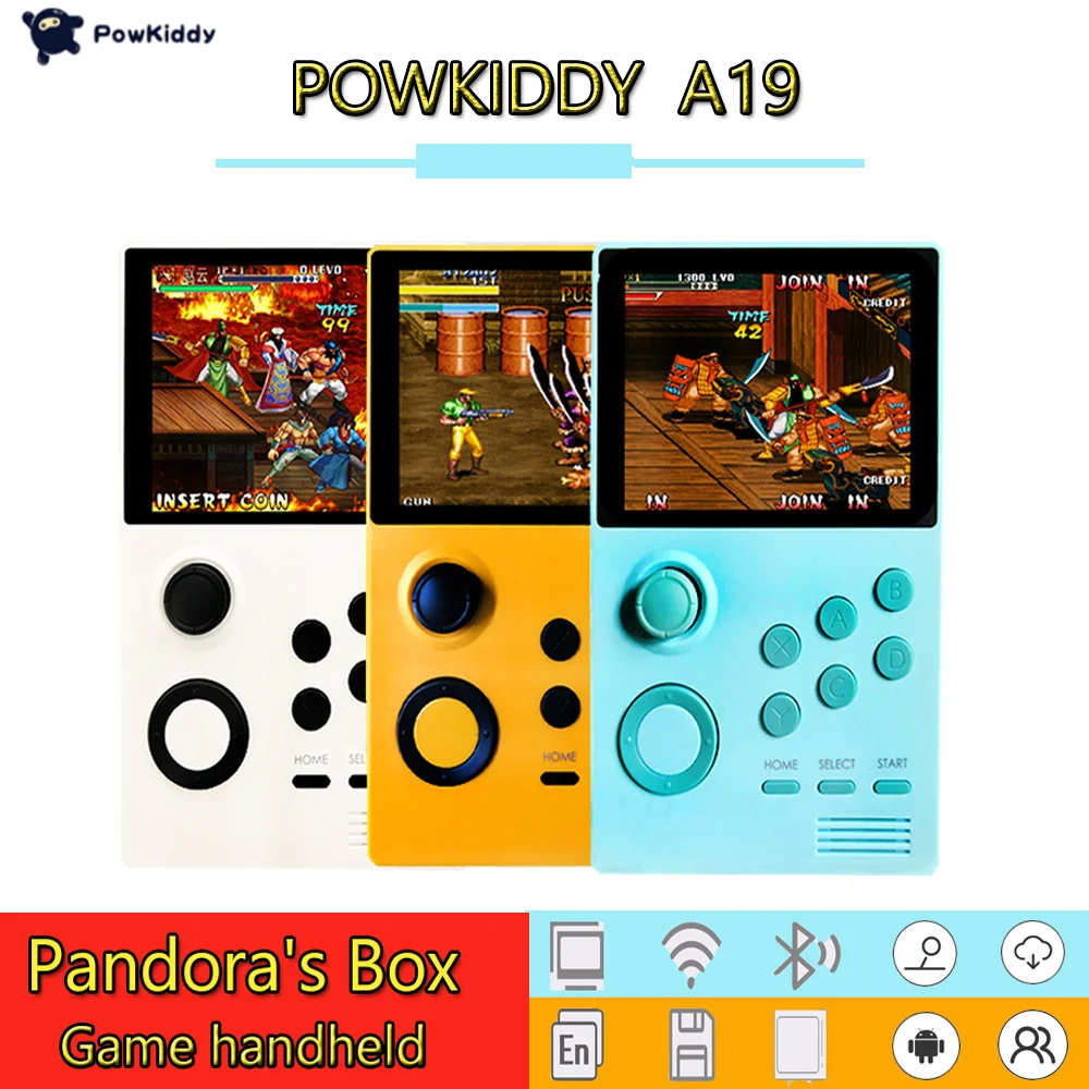 POWKIDDY A19 Pandora's Box Android мини-видеоигра портативная игровая консоль ips экран Встроенный 3000+ игры 30 3D игры WiFi downloa