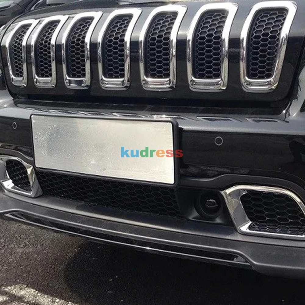 Для Jeep Cherokee ABS передний центральный гриль бампер крышка гоночная решетка гриль отделка украшения хром