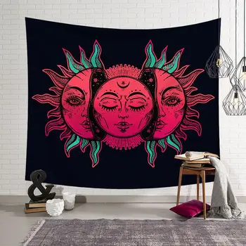 

India Mandala Tapestry Wall Hanging Sun Moon Tarot Wall Tapestry Wall Carpet Psychedelic Tapiz Witchcraft Wall Cloth Tapestries