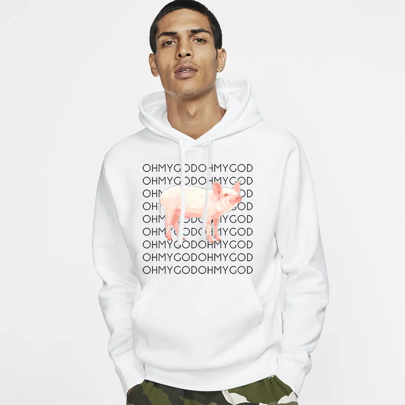 hoodies 6 Модная зимняя мужская одежда с изображением поросенка, Повседневная Толстовка с капюшоном, флисовые мужские толстовки Kawai, верхняя одежда Harajuku, пуловеры, мужские теплые белые пальто - Цвет: hoodies 6