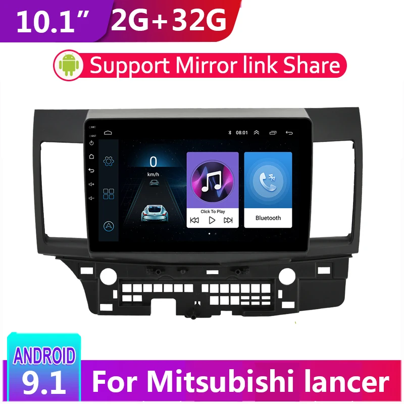 10," 2 Din Android 9,1 Автомагнитола для Mitsubishi lancer 1024*600 четырехъядерный gps WiFi Bluetooth Автомобильный видео Аудио мультимедийный плеер
