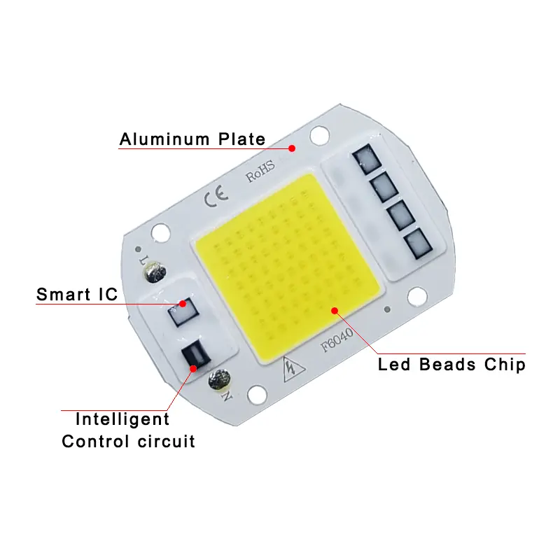 COB LED Lamp Chip AC 220V LED Bulb 10W 20W 30W 50W IP65 High Power Smart IC DIY Flood light Bulb Spotlight Outdoor Chip Lamp - Image 4