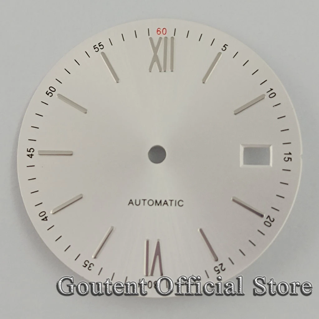 Goutent New 31mm Black/Blue/Gray/Silver/Yellow Sterile Watch Dial Date Fit NH35 NH35A Movement