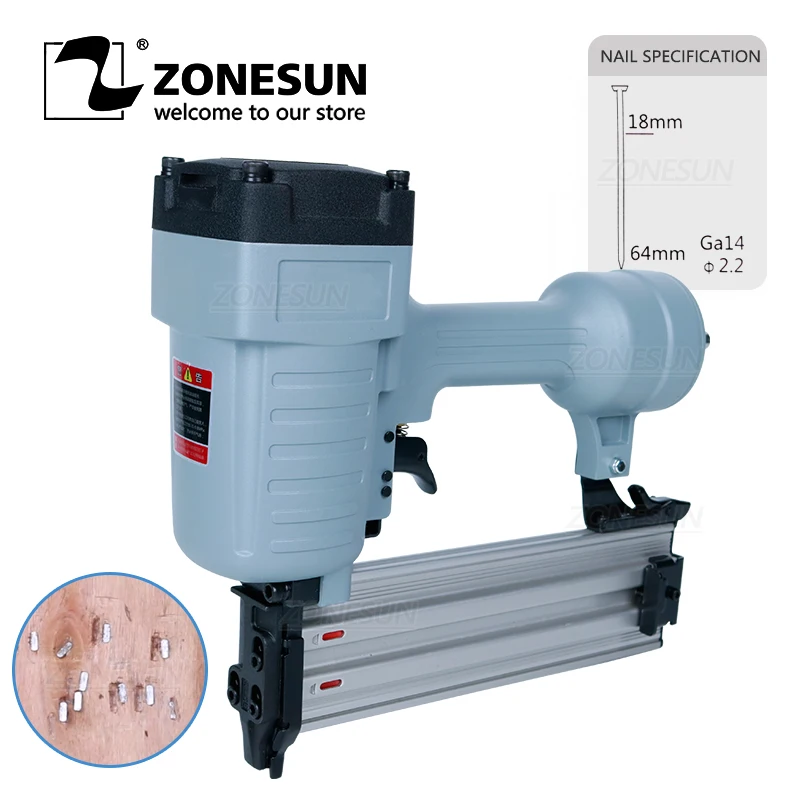 Стальной Железный гвоздодер ZONESUN ST64 пневматический Микро-штырьковый пистолет
