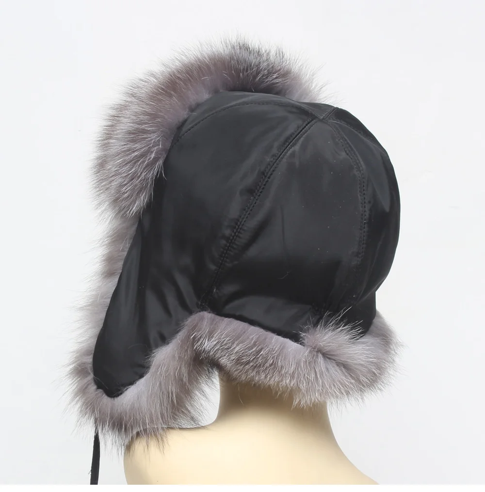 Hot Sale Genuine Fox Fur Hat Russian Women Real Fur Caps Bomber Hats 100%Natural Fox Fur Caps Fashion Fur Hat Retail wholesale