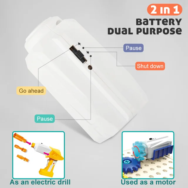 Boys DIY creative puzzle building blocks 3D gear set assembly rotatable drill screws children's educational toys 2