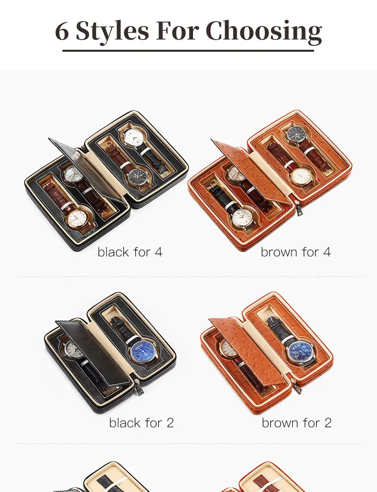 Портативная коробка для часов из искусственной кожи с 2 слотами, для мужчин и женщин, чехол для часов, органайзер для хранения, изысканный
