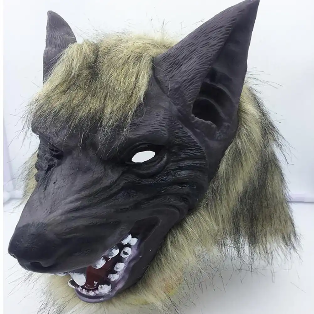 wolf head mask halloween scary full face werewolf mask for