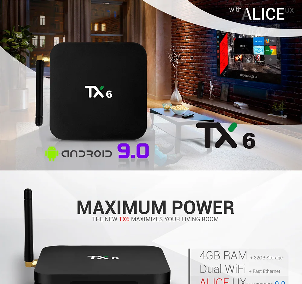 Android 9,0 ТВ приставка TX6 Смарт ТВ приставка Allwinner H6 4GB 64GB 2,4G 5,8G Dual Wifi USD3.0 BT4.2 4K медиальный плеер ТВ приставка TX6mini
